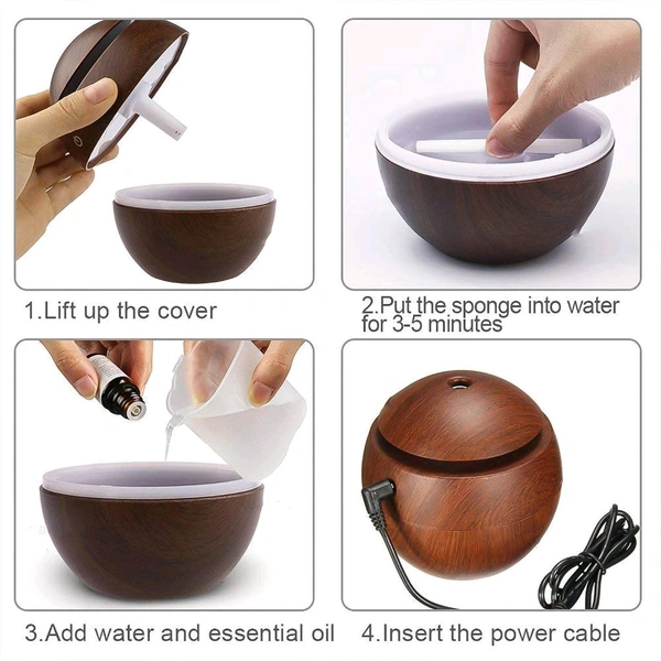 AVM Ultrasonic Aromatherapy Humidifier: Essential Oil Diffuser for Home & Travel