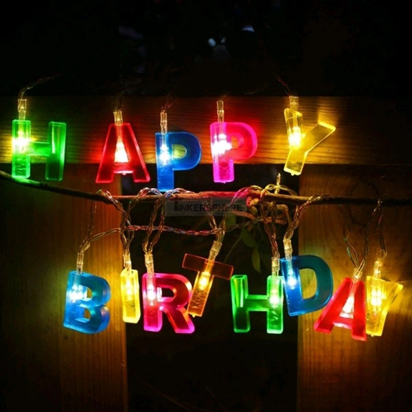 AVM Battery-Operated LED Happy Birthday String Lights – Decorative Outdoor & Indoor Party Lighting|Viva_Store