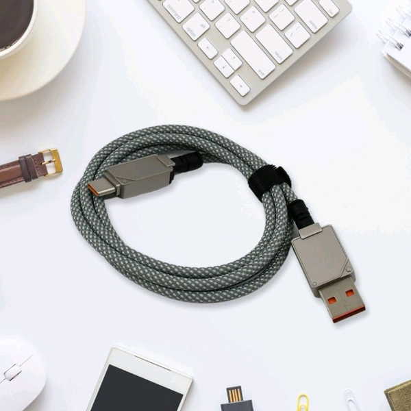 V-Tech Type C data cable Fast Charging Cable, Data Transfer Cable For All C Type Mobile Use (1 Mtr. / 1 Pc)