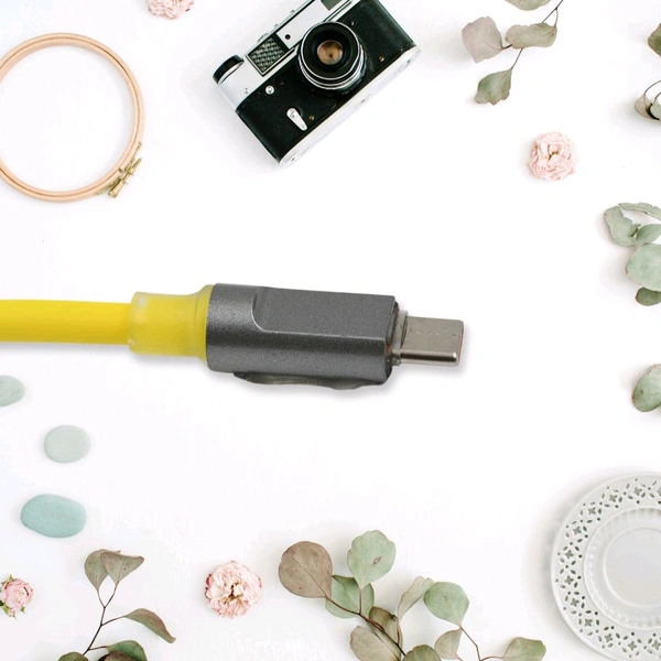 V-Tech Type C data cable Fast Charging, Data Transfer Cable, Cable For All C Type Mobile Use With Light (1 Mtr. / 1 Pc)