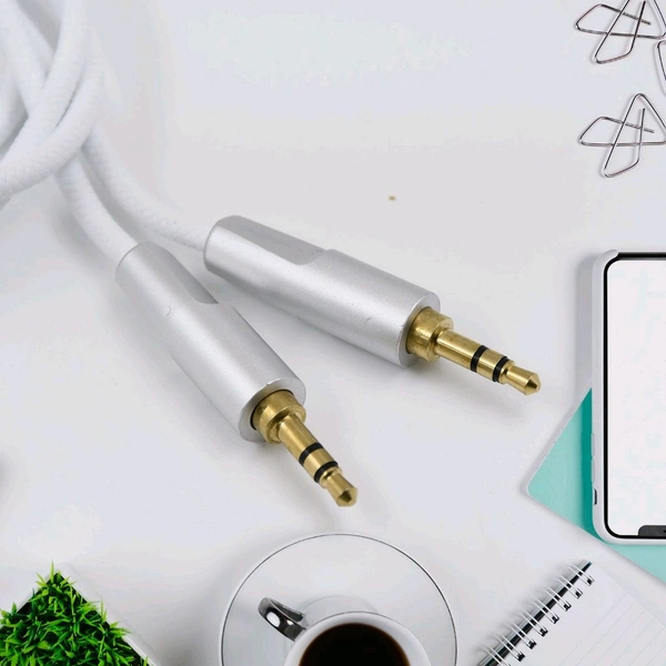 V-Tech Aux Cable for Mobile and Tablet Auxiliary Audio Cable, Compatible for Headphones, Smartphones, Home / Car Stereos & More (1 Pc / 1000MM)