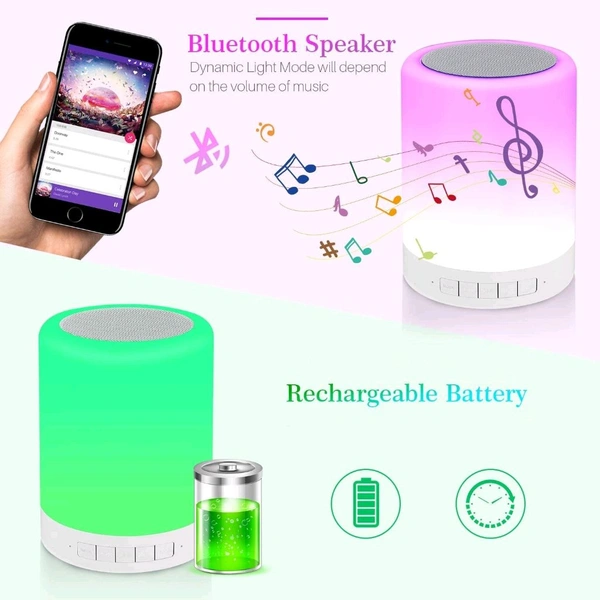 V-Tech Wireless Night Light LED Touch Lamp Speaker Bluetooth speaker BT speaker