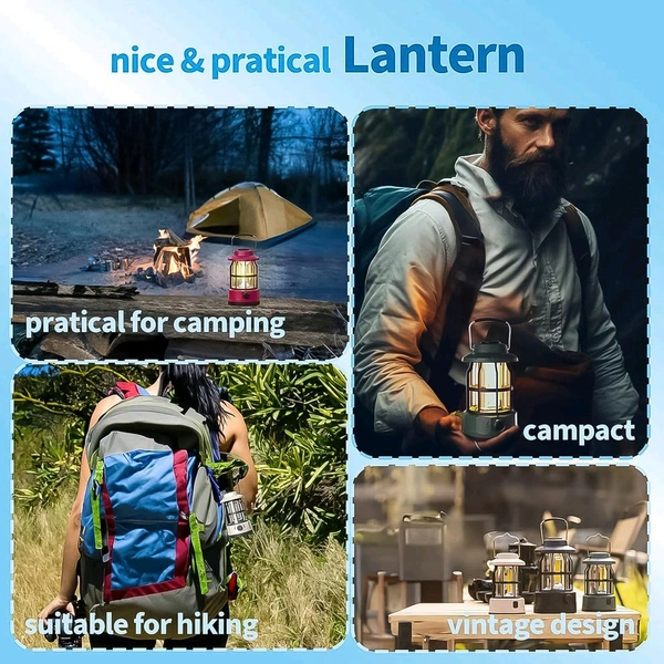 AVM LED Camping Lante Light Retro Style Lighting Battery Type-C Rechargeable