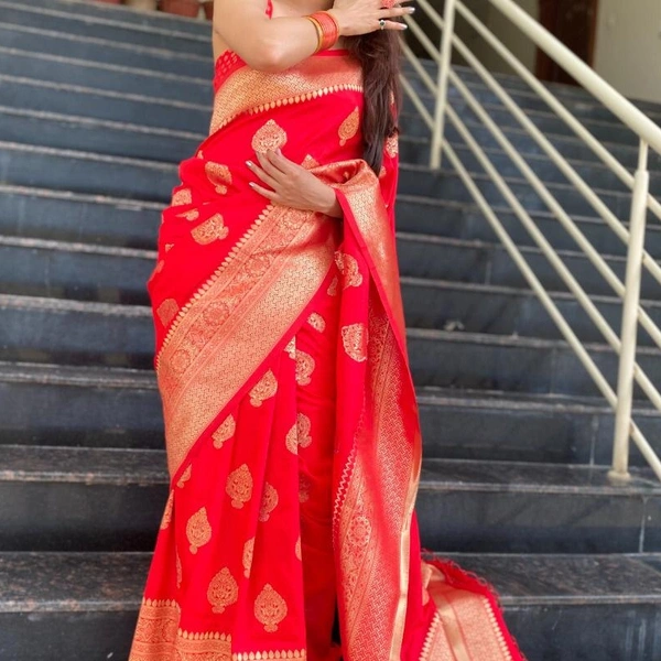 Pure Silk Saree For Marriage - red, 5.50m