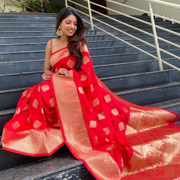 Pure Silk Saree For Marriage - red, 5.50m