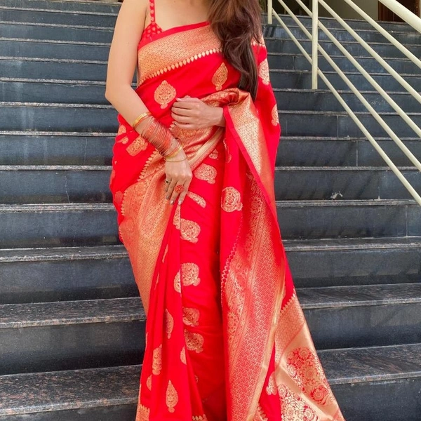 Pure Silk Saree For Marriage - red, 5.50m