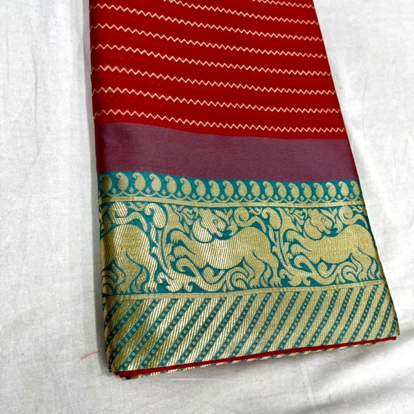 Soft LICHI Silk Saree - light blue, 5.50 mtr