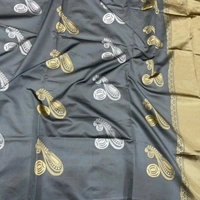 Soft Litchi Silk Saree - Light Blue, 5.5 mtrs