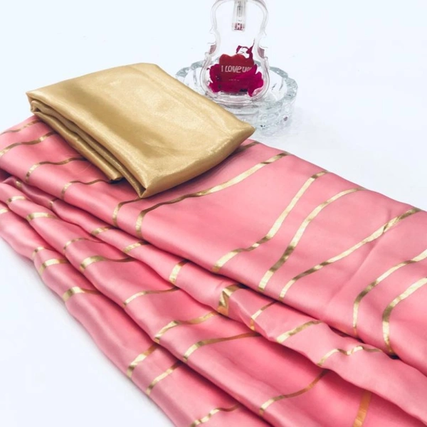 Pure Satin Silk Saree - 5.5mts, 11 colour(check pics)