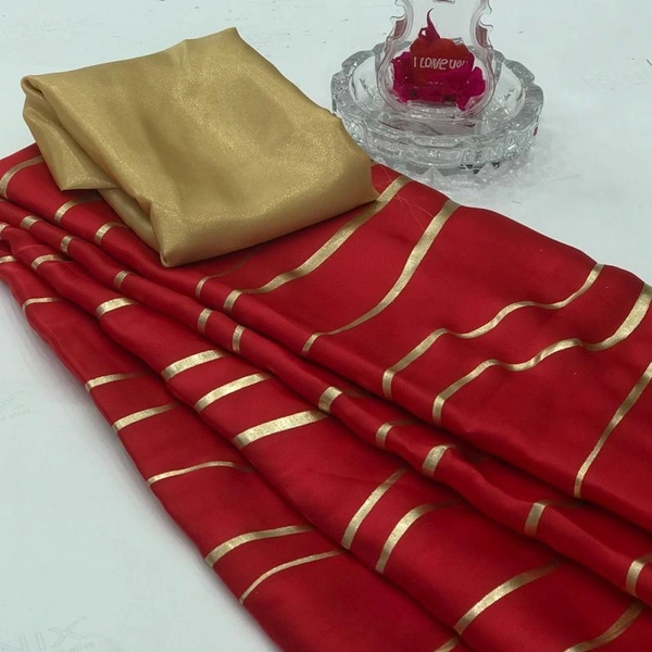Pure Satin Silk Saree - 5.5mts, 11 colour(check pics)