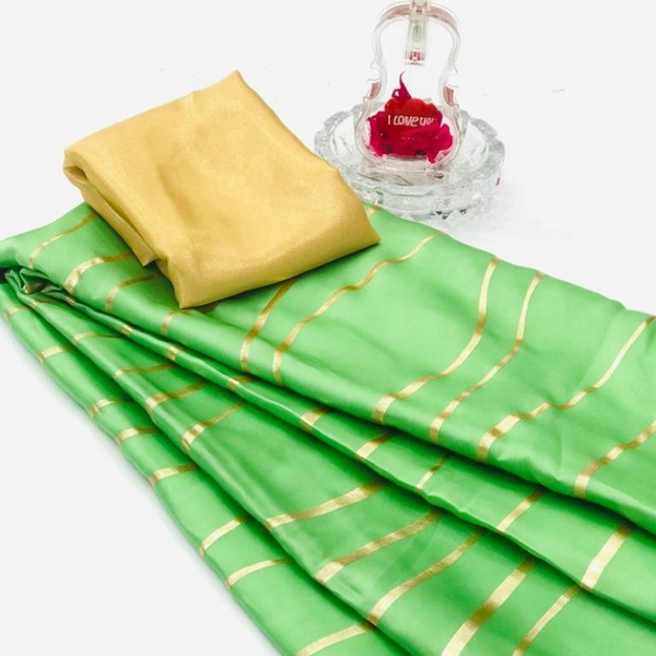 Pure Satin Silk Saree - 5.5mts, 11 colour(check pics)