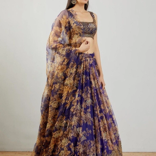 Organza Lehenga Choli With Duppata - refer pics, upto XXL