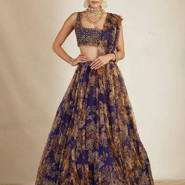 Organza Lehenga Choli With Duppata - refer pics, upto XXL