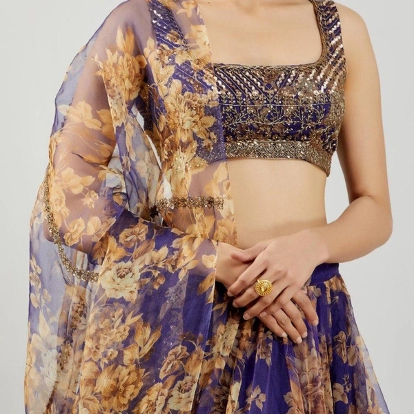 Organza Lehenga Choli With Duppata - refer pics, upto XXL