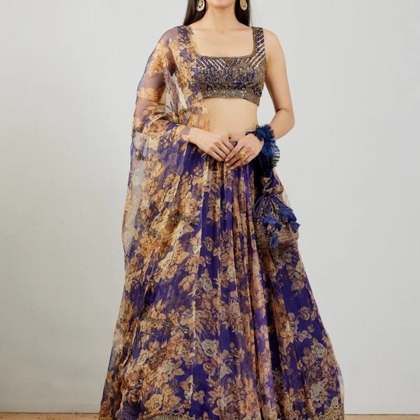 Organza Lehenga Choli With Duppata - refer pics, upto XXL