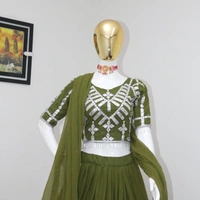 Designer Georgette Lehenga  - Mehendi , refer youtube description