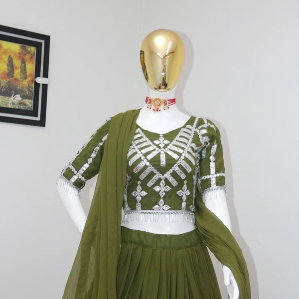 Designer Georgette Lehenga  - Mehendi , refer youtube description