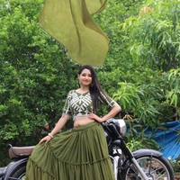 Designer Georgette Lehenga  - Mehendi , refer youtube description