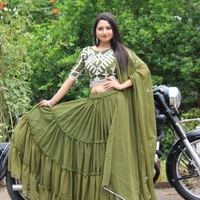 Designer Georgette Lehenga  - Mehendi , refer youtube description