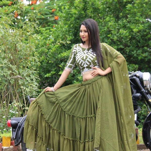 Designer Georgette Lehenga  - Mehendi , refer youtube description