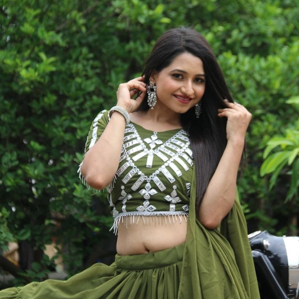 Designer Georgette Lehenga  - Mehendi , refer youtube description