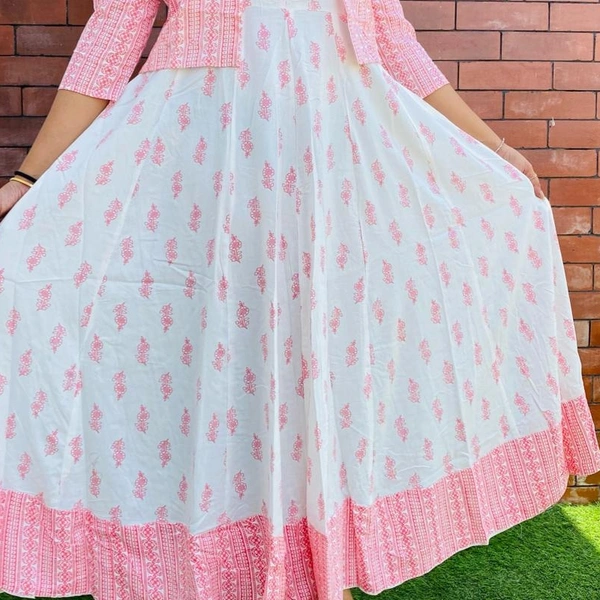 Anarkali Kurtis - white, M L XL XXL