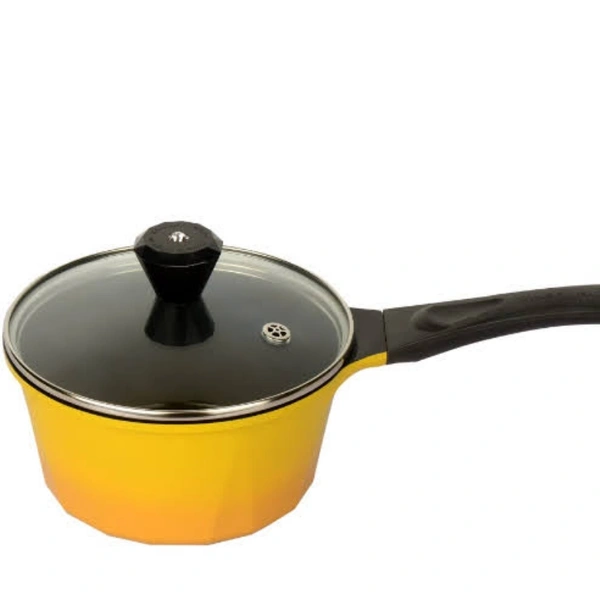 Chefline Corporation  ECO-LITE SAUCEPAN 18 CM, CHEFLINE DIAMOND CERAMIC, NON-STICK, MADE IN SOUTH KOREA - yellow , 18 cm