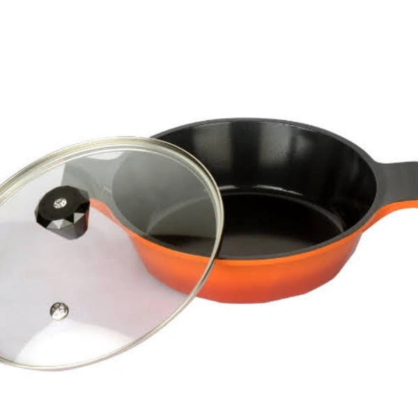 Chefline Corporation  LITE CASSEROLE, CHEFLINE DIAMOND CERAMIC, NON-STICK, MADE IN SOUTH KOREA - orange , 24 cm