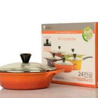 Chefline Corporation  LITE CASSEROLE, CHEFLINE DIAMOND CERAMIC, NON-STICK, MADE IN SOUTH KOREA - orange , 24 cm