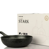 Chefline Corporation  CHEFLINE STARK WOKPAN (SILVER), NON-STICK, MADE IN SOUTH KOREA - silver , 26 cm