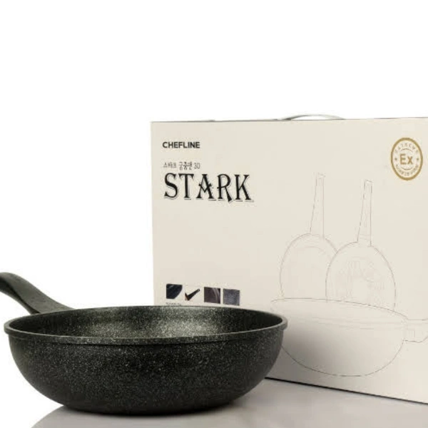 Chefline Corporation  CHEFLINE STARK WOKPAN (SILVER), NON-STICK, MADE IN SOUTH KOREA - silver, 28 cm