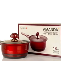 Chefline Corporation  CHEFLINE AMANDA SAUCEPAN 18 CM, NON-STICK, MADE IN SOUTH KOREA - red, 18 cm