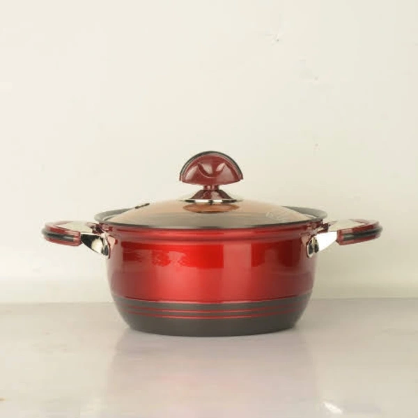 Chefline Corporation  CHEFLINE AMANDA CASSEROLE 20 CM, NON-STICK, MADE IN SOUTH KOREA - red, 20 cm