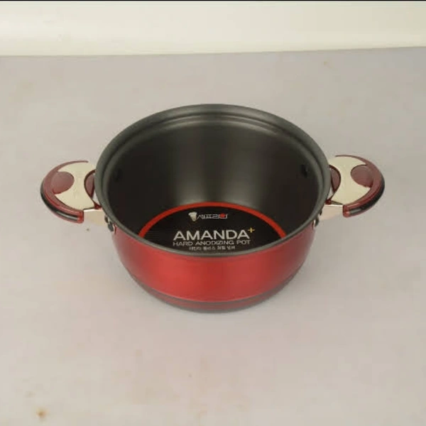 Chefline Corporation  CHEFLINE AMANDA CASSEROLE 20 CM, NON-STICK, MADE IN SOUTH KOREA - red, 20 cm