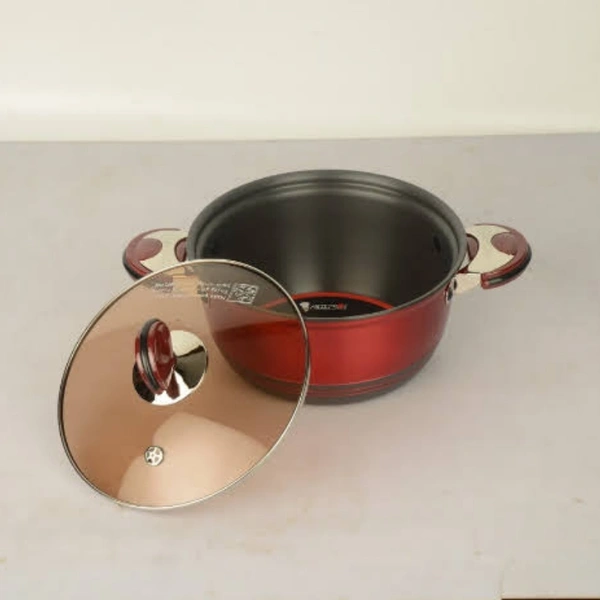 Chefline Corporation  CHEFLINE AMANDA CASSEROLE 20 CM, NON-STICK, MADE IN SOUTH KOREA - red, 20 cm