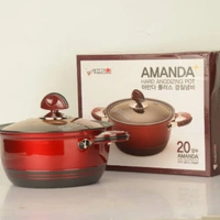 Chefline Corporation  CHEFLINE AMANDA CASSEROLE 20 CM, NON-STICK, MADE IN SOUTH KOREA - red, 20 cm