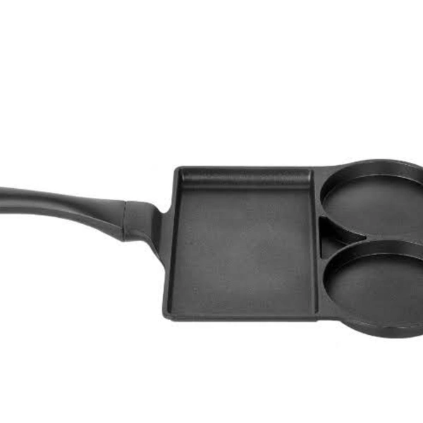 Chefline Corporation  3 HOLE EGG CASTING MOUSE FRYING PAN, NON-STICK, MADE IN SOUTH KOREA  - black, 27 cm 