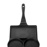 Chefline Corporation  3 HOLE EGG CASTING MOUSE FRYING PAN, NON-STICK, MADE IN SOUTH KOREA  - black, 27 cm 