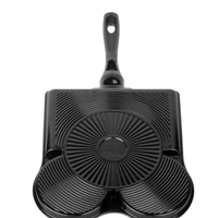 Chefline Corporation  3 HOLE EGG CASTING MOUSE FRYING PAN, NON-STICK, MADE IN SOUTH KOREA  - black, 27 cm 