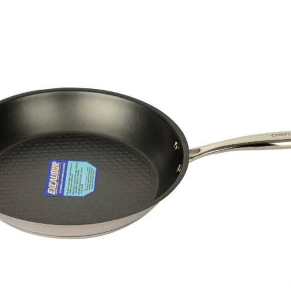 Chefline Corporation  VEIET BOTTOM 5 PLY FRYPAN, CHEFLINE, NON-STICK, MADE IN SOUTH KOREA - silver stainless steel , 28 cm 