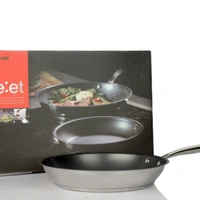 Chefline Corporation  VEIET BOTTOM 5 PLY FRYPAN, CHEFLINE, NON-STICK, MADE IN SOUTH KOREA - silver stainless steel , 28 cm 