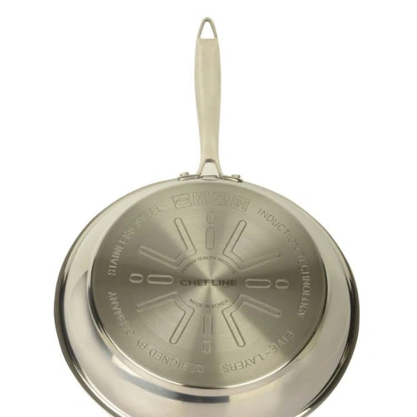 Chefline Corporation  VEIET BOTTOM 5 PLY FRYPAN, CHEFLINE, NON-STICK, MADE IN SOUTH KOREA - silver stainless steel , 28 cm 