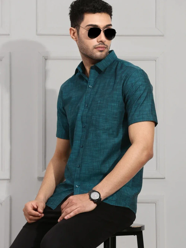 RAMRAJ SHIRT-SKU-10649 - 40, DARK CYAN