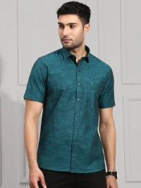 RAMRAJ SHIRT-10650 - 42, DARK CYAN