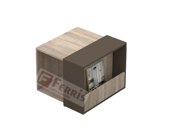 Ferris SIDE TABLE F-ST-012 - Teak,Grey,, 600x600x450 MM.