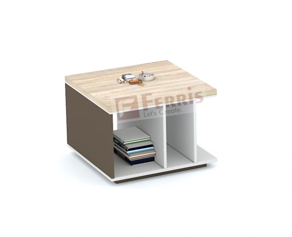 Ferris SIDE TABLE FP-CT-01 - Teak,White,Grey,, 600x600x450 MM.