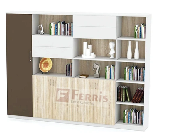 Ferris FULL HEIGHT CABINET FP-FHC-02 - Teak,White,Grey,, 2250x450x1875 MM.