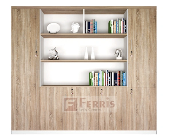 Ferris FULL HEIGHT CABINET PC1-04 - Teak,Grey,, 2250x450x1875 MM.