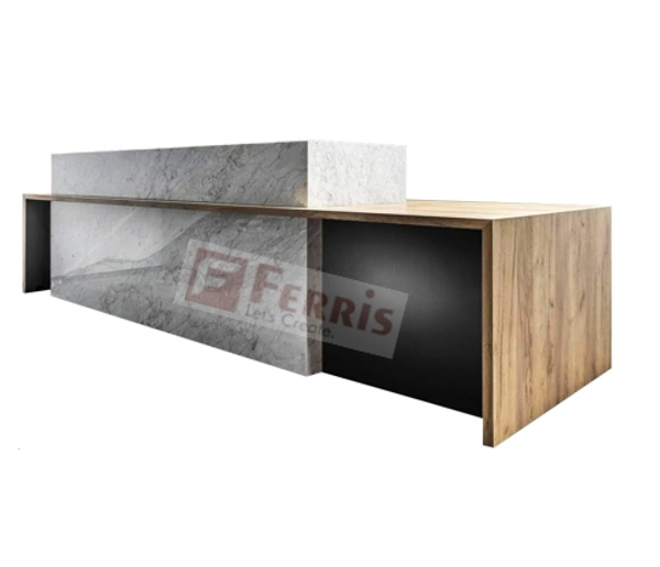 Ferris RECEPTION TABLE FHRD-D-912 - Teak,Grey,, 3000x630x1050 MM.