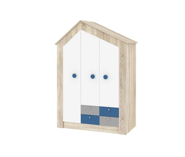 Ferris FULL HEIGHT WARDROBE FHW-02 - Teak,Gery, 1175x650x1800 MM.